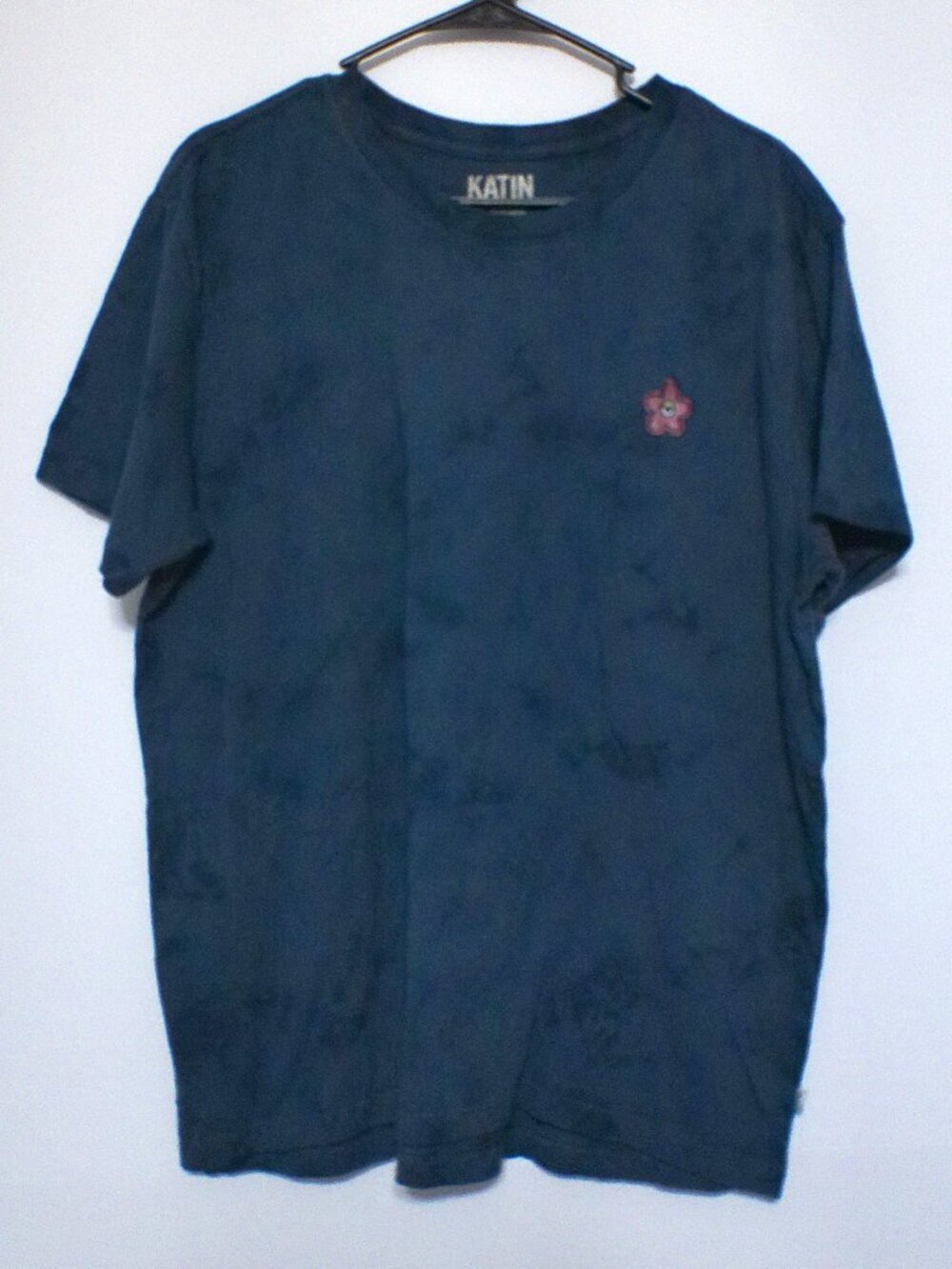 Katin Graphic T Shirt Woman Large Blue Surf Skate Floral Logo Cotton Tee